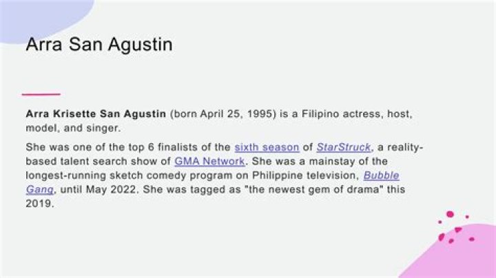 Arra San Agustin - Bio, Age, Wiki, Facts and Family