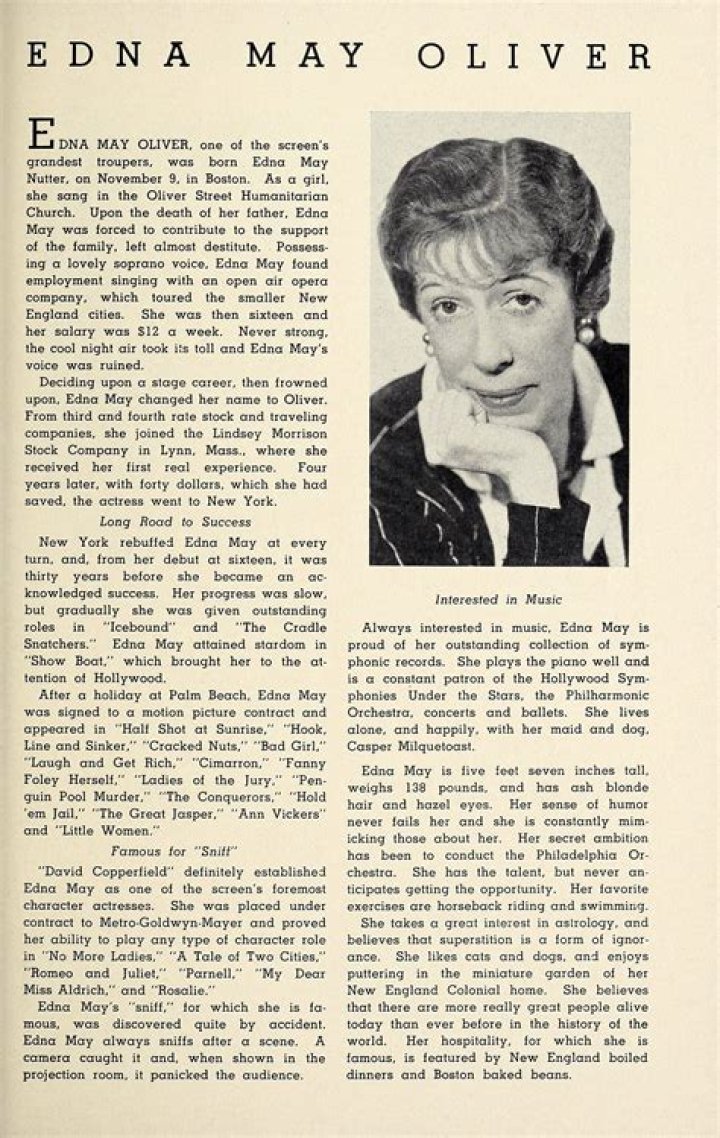 Edna May Oliver - Bio, Age, Wiki, Facts and Family