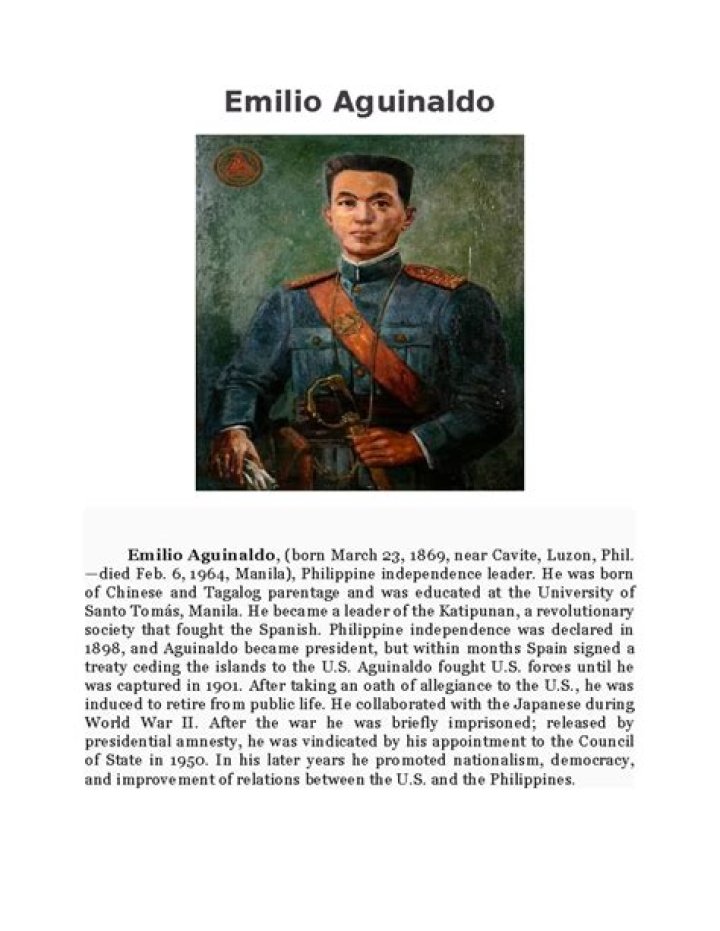Emilio Aguinaldo - Bio, Age, Wiki, Facts and Family