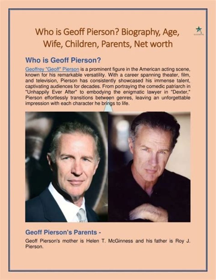 Geoff Pierson - Bio, Age, height, Wiki, Facts and Family
