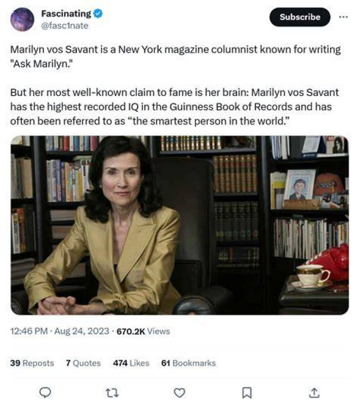 Marilyn Vos Savant - Bio, Age, Wiki, Facts and Family