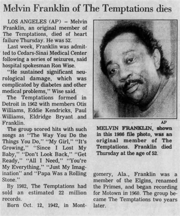 Melvin Franklin - Bio, Age, Wiki, Facts and Family