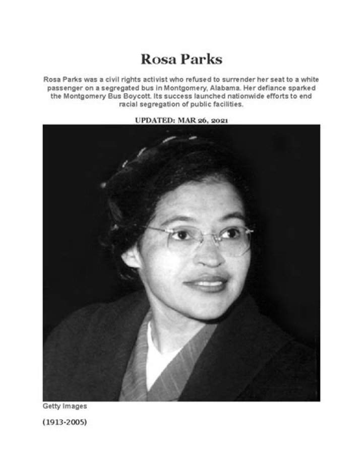 Rosa Parks - Bio, Age, Wiki, Facts and Family