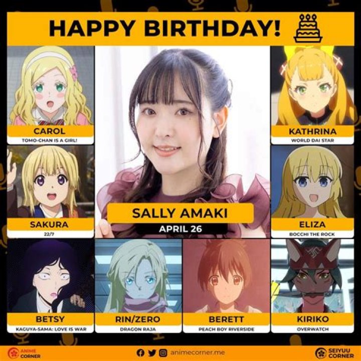 Sally Amaki: Voice Actress Detailed Bio, Age, Birthday, & Height Insights and more