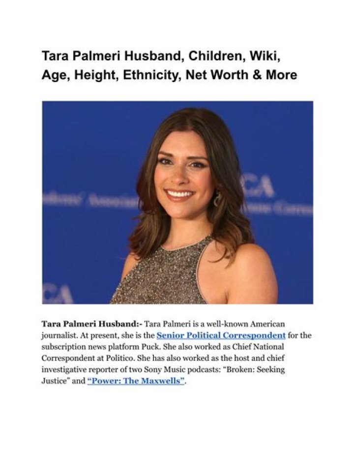 Tara Palmeri - Bio, Age, Wiki, Facts and Family